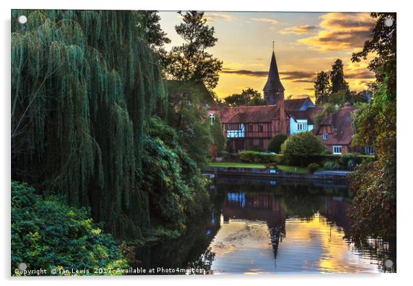 Early Evening Whitchurch on Thames Acrylic by Ian Lewis