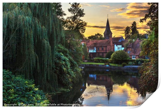Early Evening Whitchurch on Thames Print by Ian Lewis