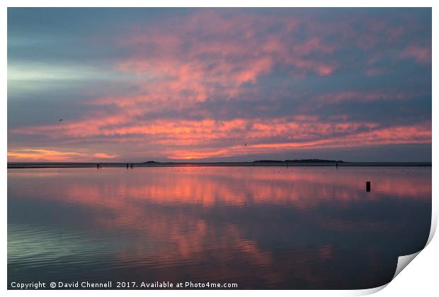 West Kirby Sunset Reflection  Print by David Chennell