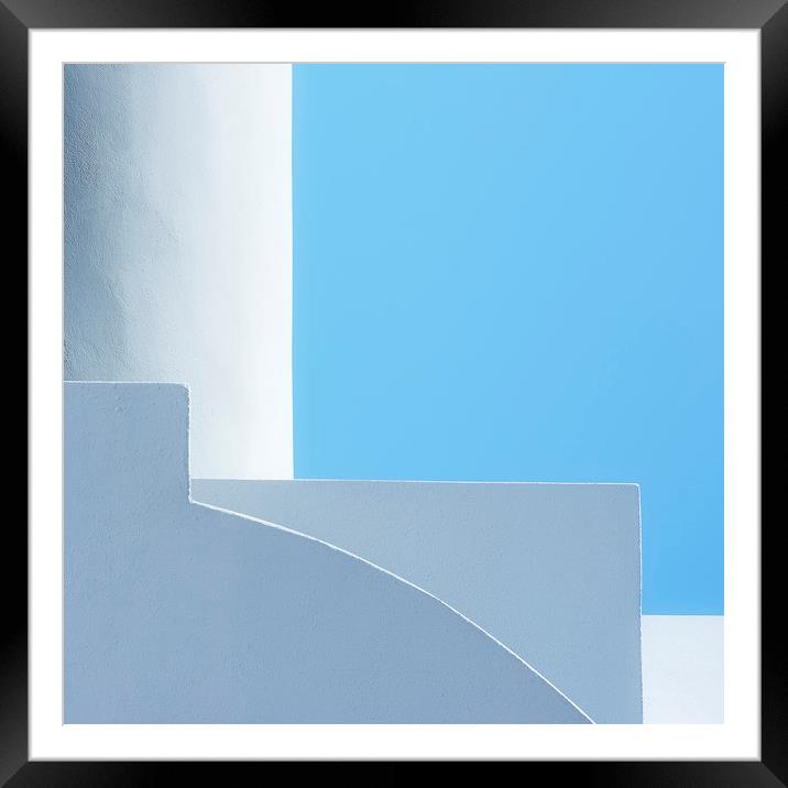 Santorini Blues Framed Mounted Print by Michael Houghton
