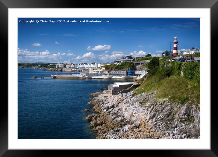 Plymouth Foreshore Framed Mounted Print by Chris Day