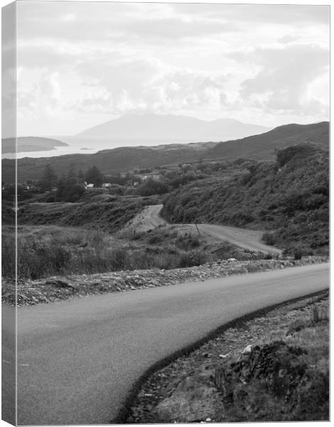 The Road to Heaste and the Isle Of Rum Canvas Print by Maarten D'Haese