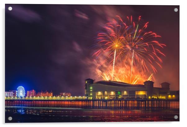 Weston pier fireworks display Acrylic by Dean Merry