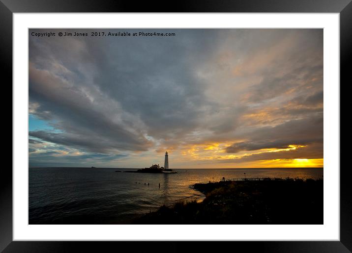 Daybreak at St Mary's Island 2 Framed Mounted Print by Jim Jones