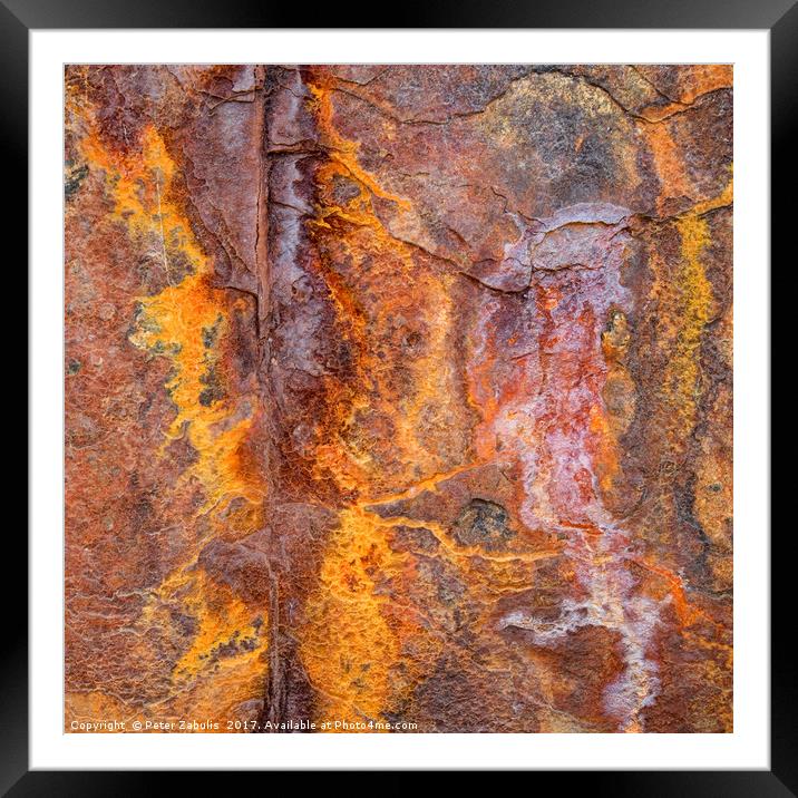 An abstract in rust Framed Mounted Print by Peter Zabulis