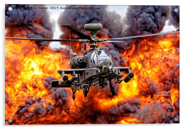 AgustaWestland Apache AH1 Acrylic by Andrew Harker