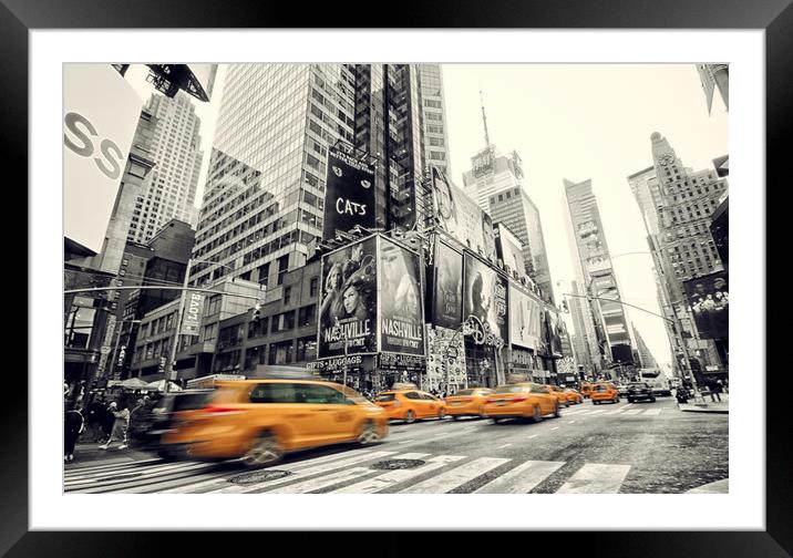 Times Square Zoom Framed Mounted Print by Toon Photography