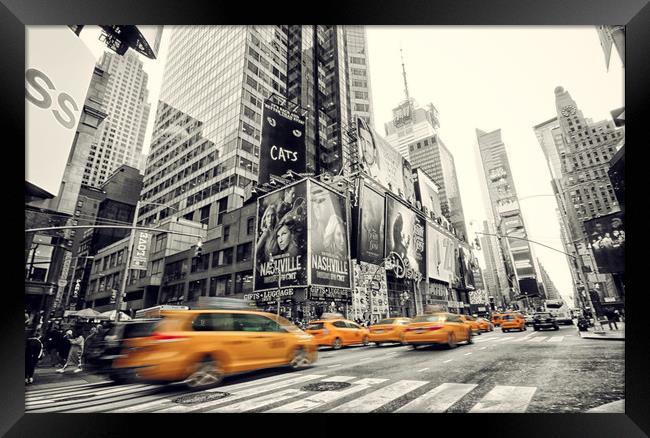 Times Square Zoom Framed Print by Toon Photography