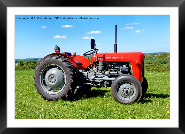 Massey Ferguson 35 Tractor Framed Mounted Print by Andrew Harker