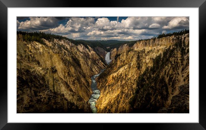 Lower Falls from Artist Point Framed Mounted Print by Gareth Burge Photography
