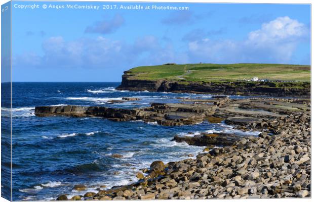 Rocky beach Downpatrick Head, County Mayo, Ireland Canvas Print by Angus McComiskey