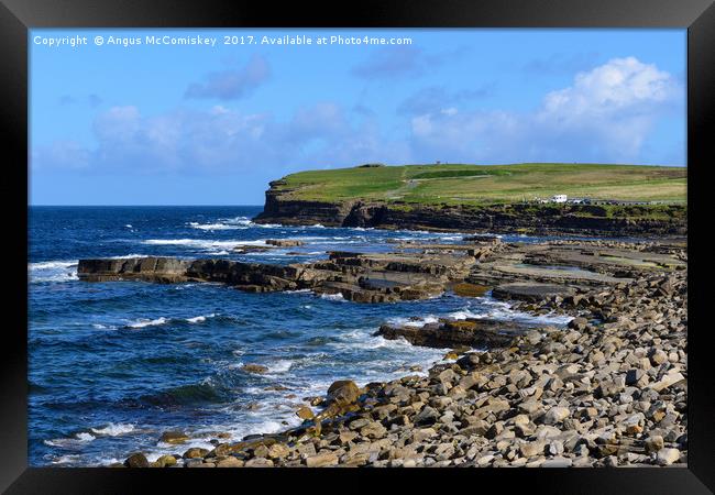 Rocky beach Downpatrick Head, County Mayo, Ireland Framed Print by Angus McComiskey