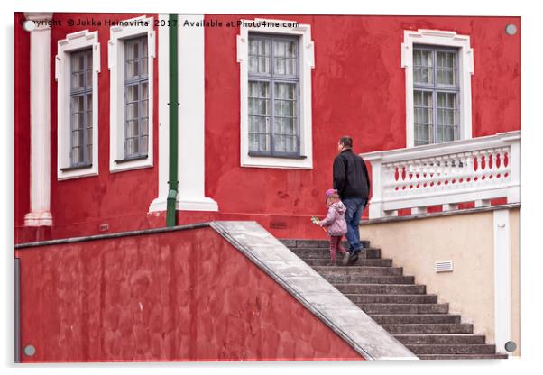 Walking Up The Stairs Acrylic by Jukka Heinovirta