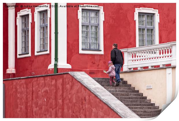 Walking Up The Stairs Print by Jukka Heinovirta