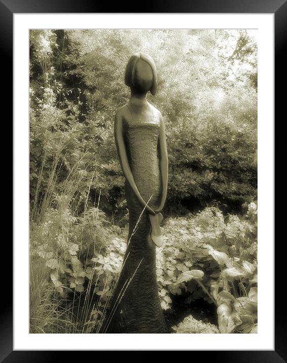 the girl in the garden Framed Mounted Print by Heather Newton