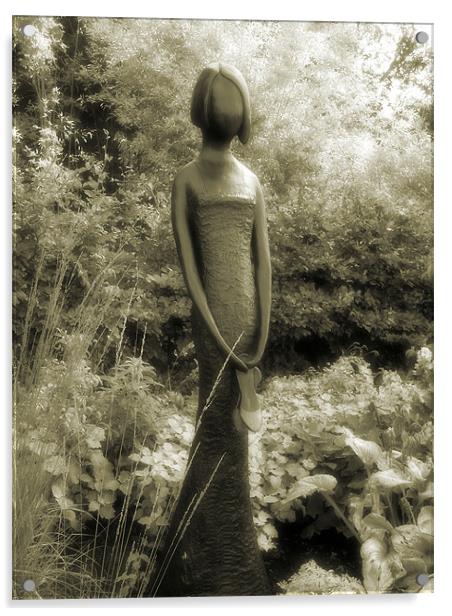 the girl in the garden Acrylic by Heather Newton