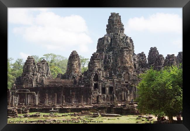 Bayon temple, Cambodia Framed Print by Hannah Hopton
