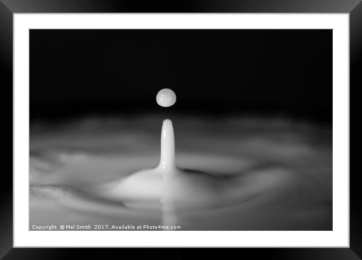 "Fluid Ripples: Captivating Monochrome Waterdrop" Framed Mounted Print by Mel RJ Smith