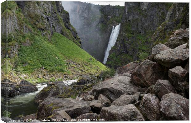 voringfossen waterfall in Norway Canvas Print by Chris Willemsen