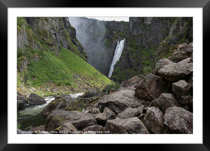 voringfossen waterfall in Norway Framed Mounted Print by Chris Willemsen