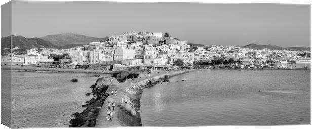 Sun Sets on Chora in Mono Canvas Print by Naylor's Photography