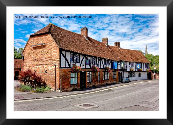 The Rose & Crown Hotel, Salisbury, Wiltshire Framed Mounted Print by Andrew Harker