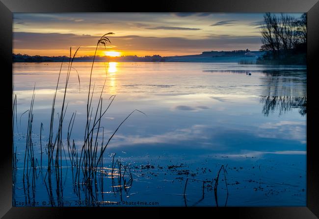 Peaceful Rescobie Loch Sunrise Framed Print by Joe Dailly