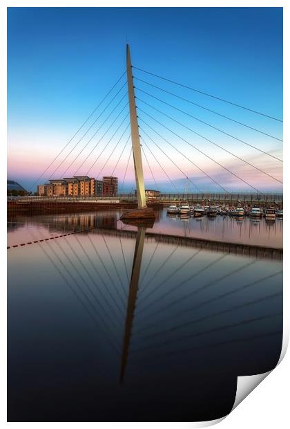 Swansea Millennium bridge  Print by Leighton Collins