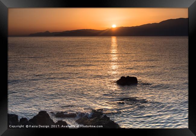 Sunrise over Mirabello Bay Framed Print by Kasia Design