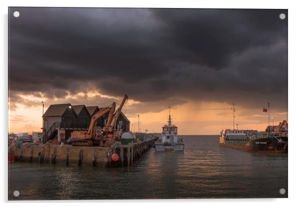 Whitstable Harbour Acrylic by Ian Hufton