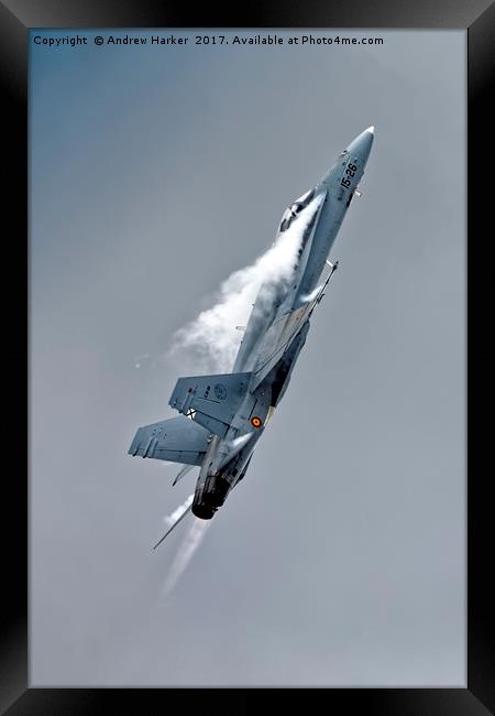 McDonnell Douglas EF-18M Hornet Framed Print by Andrew Harker