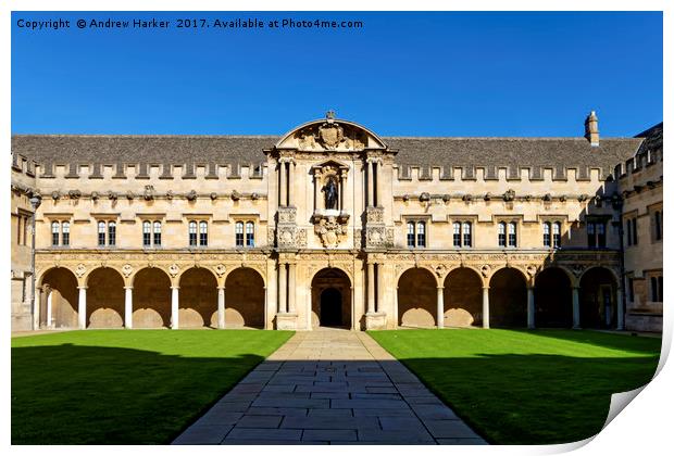 St Johns College, Canterbury Quadrangle, Oxford Print by Andrew Harker