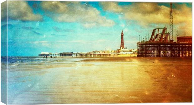 Blackpool Piers Canvas Print by Victor Burnside