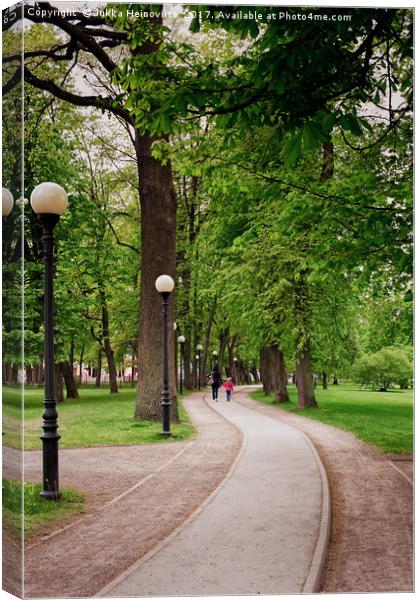 Walking At The Kadriorg Park Canvas Print by Jukka Heinovirta