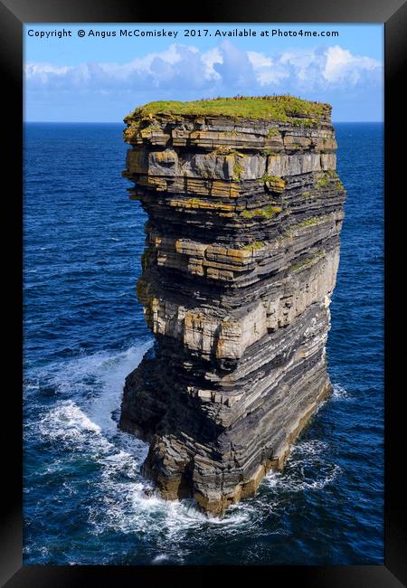 Sea stack Downpatrick Head, County Mayo, Ireland Framed Print by Angus McComiskey