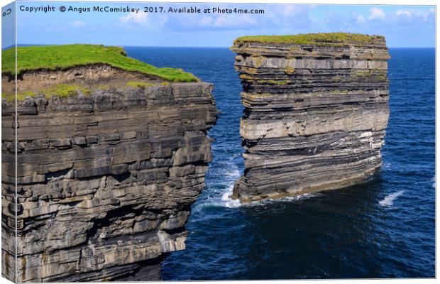 Sea cliffs Downpatrick Head, County Mayo, Ireland Canvas Print by Angus McComiskey