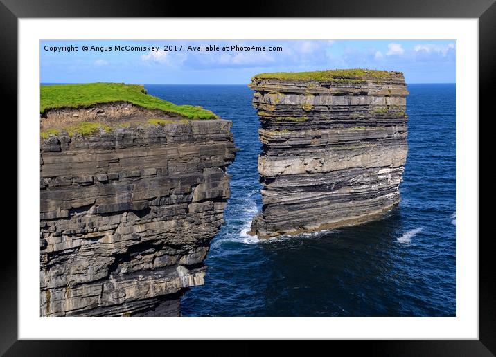 Sea cliffs Downpatrick Head, County Mayo, Ireland Framed Mounted Print by Angus McComiskey
