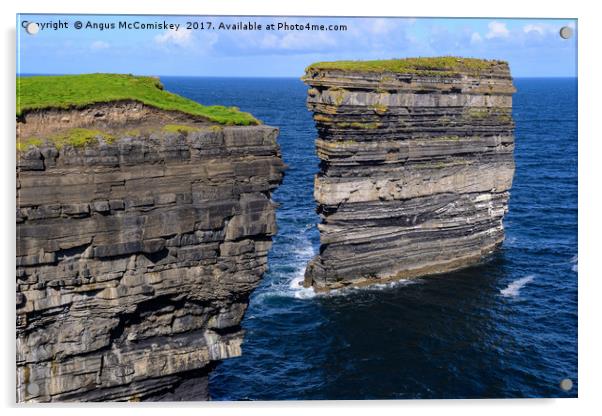 Sea cliffs Downpatrick Head, County Mayo, Ireland Acrylic by Angus McComiskey