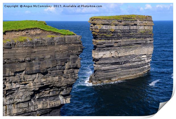 Sea cliffs Downpatrick Head, County Mayo, Ireland Print by Angus McComiskey