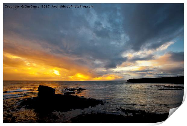 Sunrise at Collywell Bay Print by Jim Jones