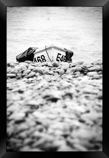 Boat on Beach Framed Print by Martin Davies