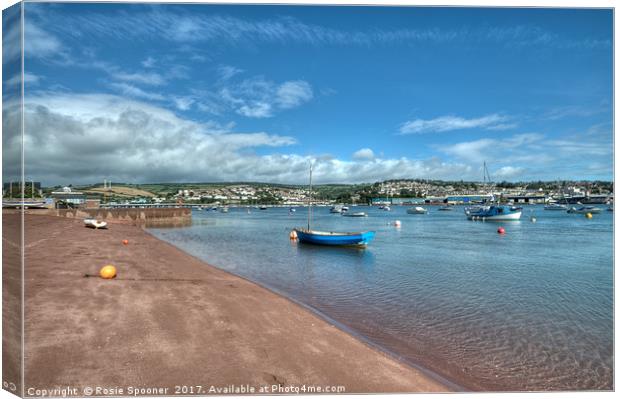 Peaceful view of  Shaldon Beach on The River Teign Canvas Print by Rosie Spooner