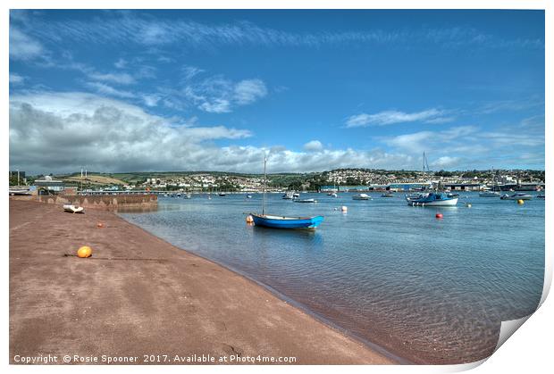 Peaceful view of  Shaldon Beach on The River Teign Print by Rosie Spooner
