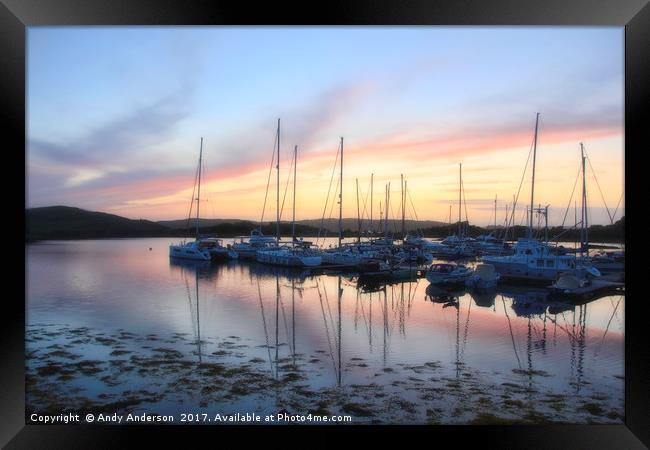 Scottish West Highland Coastal Sunset Framed Print by Andy Anderson