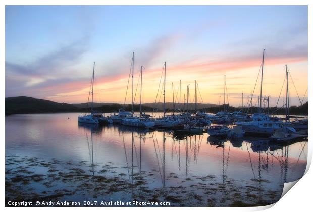 Scottish West Highland Coastal Sunset Print by Andy Anderson