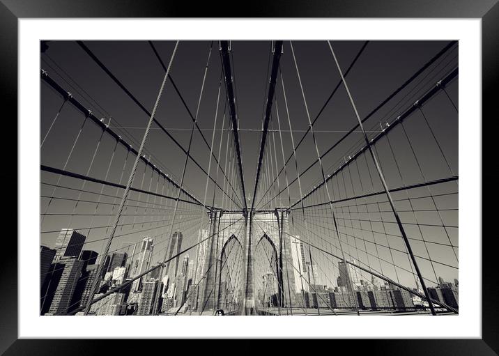 Brooklyn Cables Framed Mounted Print by Toon Photography