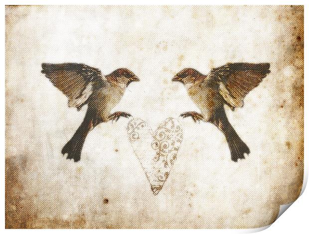 Common Sparrow Love Print by K. Appleseed.