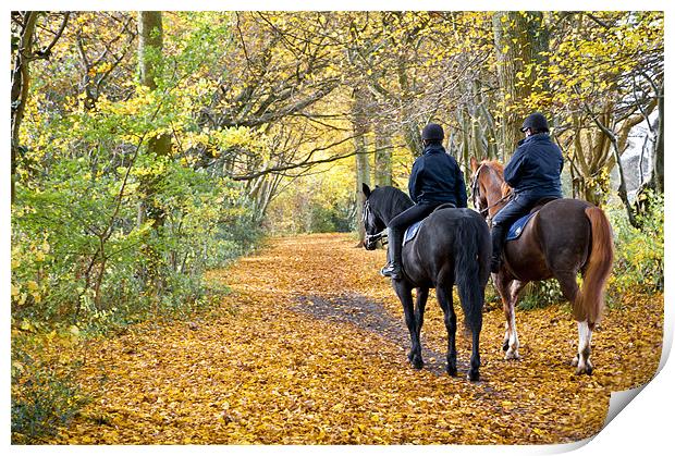 Autumn on Horseback Print by Eddie Howland