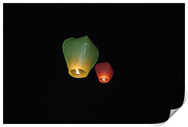Two Lanterns Print by Karen Martin