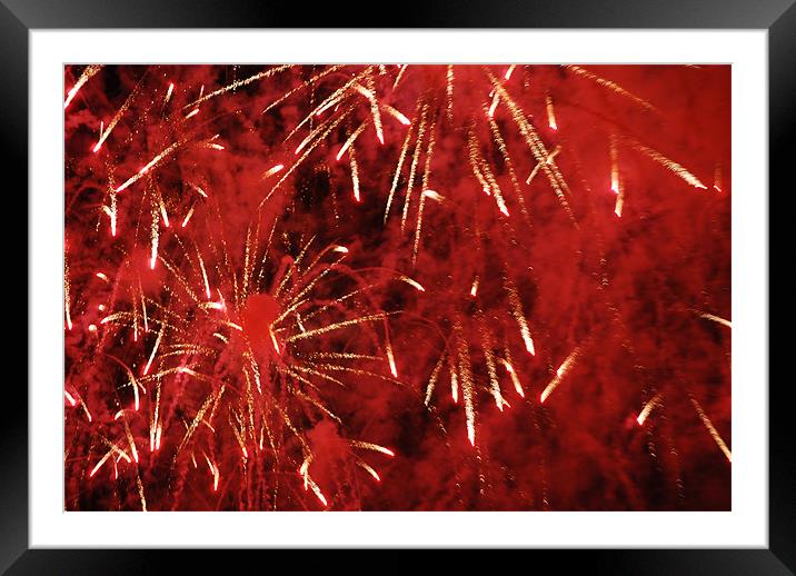 Red Explosion Framed Mounted Print by Karen Martin